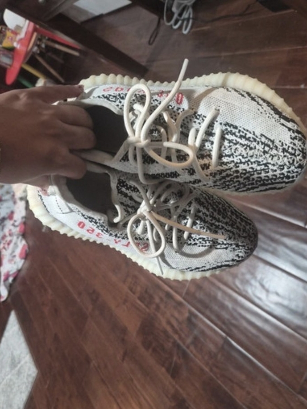 Yeezy Athletic Sneakers in White and Black - Picture 3 of 4